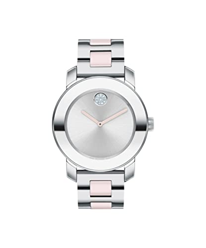 Movado Women's Bold Ceramic Swiss Quartz Watch with Stainless Steel Strap, Two Tone, 18 (Model: 3600801)