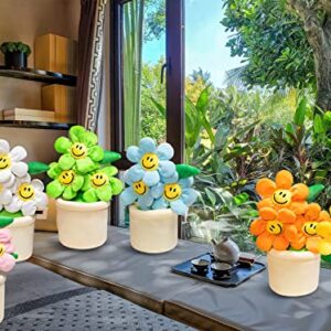 11.8 Inch Super Cute Sun Flower Smiling Face Flower Creative Stuffed Plants Plush Toy Room Decoration for Your Family Birthday Gifts (3. Yellow)