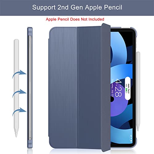 Soke Case for iPad Air 5th Generation 2022/ iPad Air 4th Generation 2020 - [Slim Trifold Stand + 2nd Gen Apple Pencil Charging + Auto Sleep/Wake ], Hard PC Back Cover for iPad Air 10.9 inch,Lavender