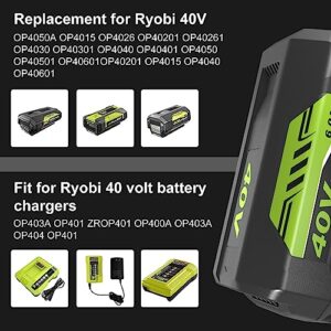 Ibanti 6.0Ah for 40volt Ryobi Battery Replacement Lithium-ion Battery Ryobi Compatible 40v Battery op40401 op4026 op40261 OP4040 OP4026 OP4030 OP4050 OP4060A Collection Cordless Power Tools(Black)