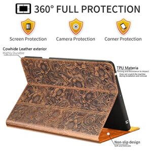 Gexmil Ipad Mini 6 CASE 8.3 inch 2021,Genuine Leather Ipad Mini 6th Gen Cover,with Magnetic Buckle,Pencil Holder,Pencil2 Wireless Charging,Made from Real Leather Cowhide (Brown)