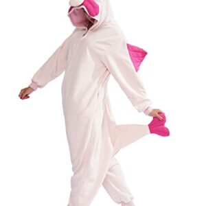 LASSUPIN Adult Pink Blobfish Onesie Pajamas Animal Cosplay Homewear Sleepwear Jumpsuit Costume for Women Men