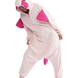 LASSUPIN Adult Pink Blobfish Onesie Pajamas Animal Cosplay Homewear Sleepwear Jumpsuit Costume for Women Men