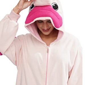 LASSUPIN Adult Pink Blobfish Onesie Pajamas Animal Cosplay Homewear Sleepwear Jumpsuit Costume for Women Men