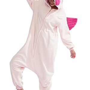 LASSUPIN Adult Pink Blobfish Onesie Pajamas Animal Cosplay Homewear Sleepwear Jumpsuit Costume for Women Men