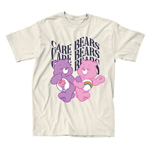 Care Bears Ladies Fashion Shirt - Ladies Classic Clothing - Cheer Friend Funshine Good Luck Tie Dye Tee (Vintage White, Medium)