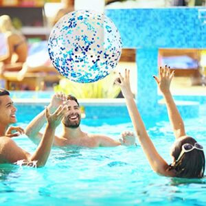 utoimkio 16 inch giant inflatable beach ball swimming pool ball, bling bling glitter sparkle sequin beach floatable balls for summer holiday parties favors, outdoor water fun toys (color a)