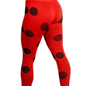 Miraculous Ladybug Womens Leggings Active Cosplay - Seamless for Gym Workout, Exercise, Yoga, Running by MAXXIM Red Small