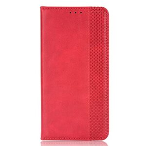 MojieRy Phone Cover Wallet Folio Case for LG V60 THINQ 5G, Premium PU Leather Slim Fit Cover for V60 THINQ 5G, 1 Transparent Photo Frame Slot, 2 Card Slots, Easy Carry, Red