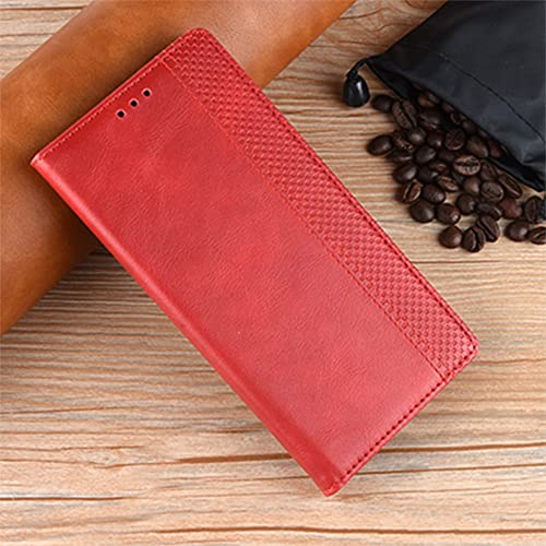 MojieRy Phone Cover Wallet Folio Case for LG V60 THINQ 5G, Premium PU Leather Slim Fit Cover for V60 THINQ 5G, 1 Transparent Photo Frame Slot, 2 Card Slots, Easy Carry, Red