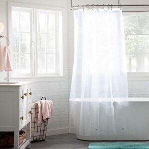 linenspa clear 4g shower curtain liner – peva waterproof vinyl – 72 x 72 inch standard shower liner - dorm room essentials