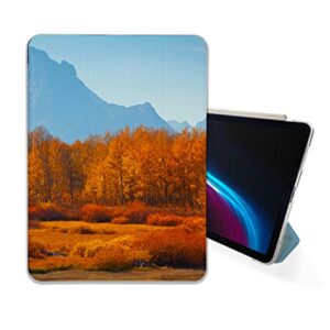 Mountain Autumn Leaves Nature case Compatible with iPad Mini Air Pro 7.9 8.3 9.7 10.2 10.9 11 12.9 inch Pattern Cover New 2022 2021 Trifold Stand 3 4 5 6 7 8 9 Generation 187 (10.9" Air 4)