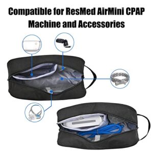 Travel Carrying Bag Compatible for ResMed AirMini CPAP Machine and Accessories,Portable CPAP Equipment and Supplies Storage Organizer Case (Bag Only)