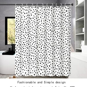 HULEBIN Black Polka dot Shower Curtain Fabric for Bathroom, Small Cute Trendy Design Black Polka dots on White Waterproof Polyester Fabric Bathtub Shower Curtain for Kids,72x72 inches