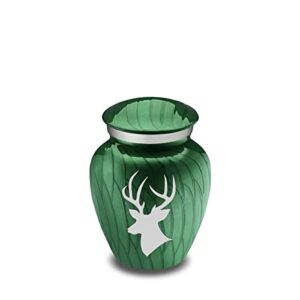geturns keepsake embrace deer cremation urn (pearl green)