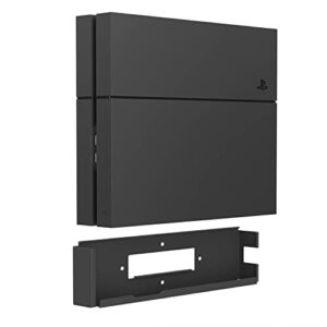 Monzlteck Wall Mount for PS4 Original(Old Model),Near or Behind TV, Space Saving,Customized to Perfectly Fit Old PlayStation4 (Black)