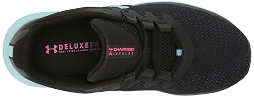 Under Armour Women's Charged Impulse 3 Running Shoe, Black/Black/Still Water, 8