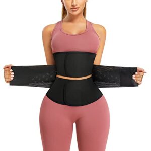 aosboei waist trainer for women workout waist cincher trimmer underbust corset tummy control hourglass body shapewear black