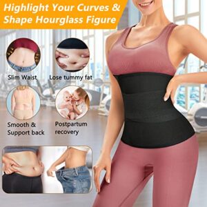 AOSBOEI Waist Trainer for Women Workout Waist Cincher Trimmer Underbust Corset Tummy Control Hourglass Body Shapewear Black