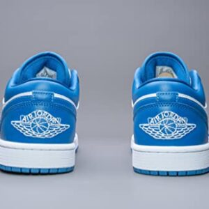 Nike Women's Air Jordan 1 Low UNC Basketball Shoe, White/Dk Marina Blue-White, 7