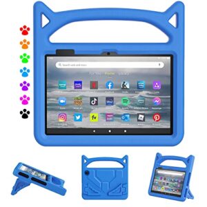 fire 7 tablet case for kids,kindle fire 7 case,amazon fire 7 tablet case(12th gen 2022 release),dinines lightweight shock proof protective cover case for all-new amazon kindle fire 7 tablet,blue