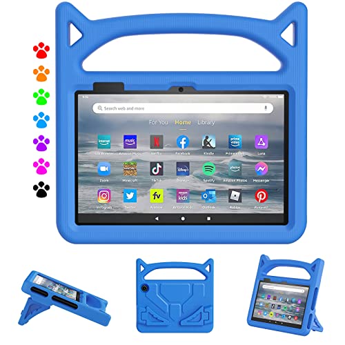 Fire 7 Tablet Case for Kids,Kindle Fire 7 Case,Amazon Fire 7 Tablet Case(12th Gen 2022 Release),Dinines Lightweight Shock Proof Protective Cover Case for All-New Amazon Kindle Fire 7 Tablet,Blue