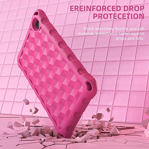 All-New Fire 7 Tablet Case 7" 12th Generation (2022 Release) Latest Model,Fire Tablet 7 Case for Kids,DiHines Kids Shock Proof Protective Tablets Cover Cover for Amazon Kindle Fire 7 Tablet,Pink