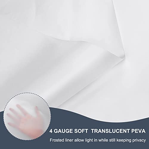 EurCross Frosted PEVA Plastic Shower Curtain Liner 74 inch Long Length,Waterproof Opaque Shower Liner with 5 Bottom Magnets No Smells with Rustproof Grommets