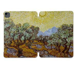 van gogh olive trees case compatible with all generations ipad air pro mini 5 6 11 inch 12.9 10.9 10.2 9.7 7.9 plastic fabric cover slim smart stand sn642 (8.3" mini 6th gen)