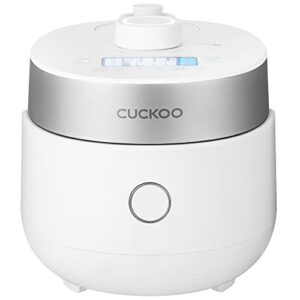 cuckoo crp-mhtr0309f | 3-cup (uncooked) twin pressure induction heating rice cooker | 11 menu options: high/non-pressure & more, made in korea | white, 3 cups