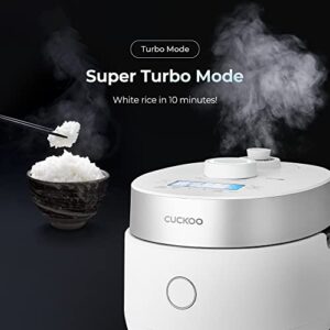 CUCKOO CRP-MHTR0309F | 3-Cup (Uncooked) Twin Pressure Induction Heating Rice Cooker | 11 Menu Options: High/Non-Pressure & More, Made in Korea | White, 3 Cups