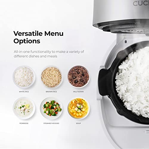 CUCKOO CRP-MHTR0309F | 3-Cup (Uncooked) Twin Pressure Induction Heating Rice Cooker | 11 Menu Options: High/Non-Pressure & More, Made in Korea | White, 3 Cups