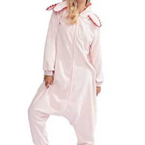 XIGUAGUO Adult Onesie Axolotl Cosplay Costume Animal Plush Homewear Sleepwear Jumpsuit for Men Women Girls Boys Teens