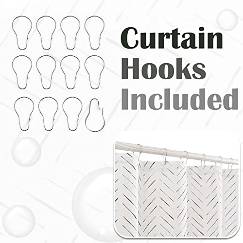 jinchan Black and White Shower Curtain Herringbone Fabric Shower Curtain Zig Zag Inky Chevron Farmhouse Shower Curtain Zigzag Modern Shower Curtain for Bathroom Waterproof Hooks Included 70x72 inches