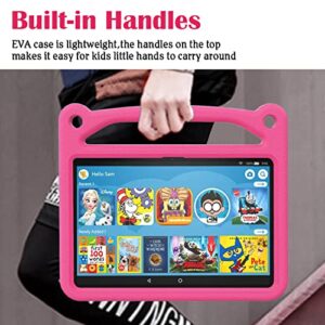 Fire HD 8 Tablet case,Fire HD 8 Case for Kids- Lightweight Shockproof Kid-Proof Cover with Stand for All-New Amazon Kindle Fire HD 8 Kids Tablet & Kids Pro Tablet,Rose