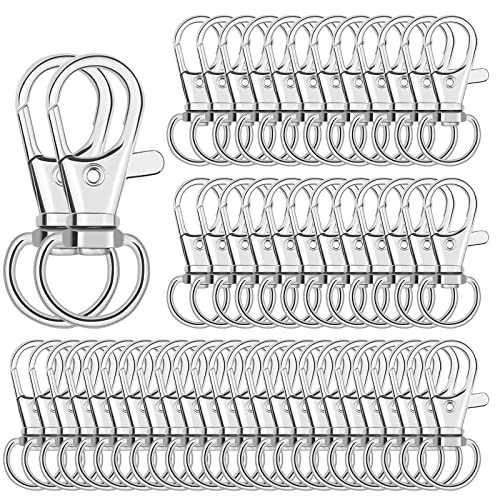 Keychain Hook Clip, 50Pcs Swivel Snap Hook Lobster Claw Clasp Small Metal Swivel Key Chain Clip Hook Keychain Hardware for Keychain Making, DIY Crafts, Lanyard Making, Pet Collar