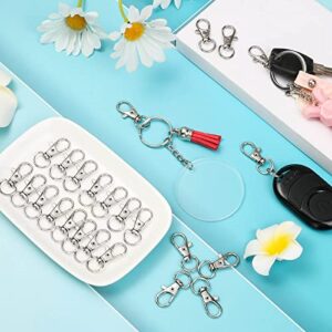 Keychain Hook Clip, 50Pcs Swivel Snap Hook Lobster Claw Clasp Small Metal Swivel Key Chain Clip Hook Keychain Hardware for Keychain Making, DIY Crafts, Lanyard Making, Pet Collar