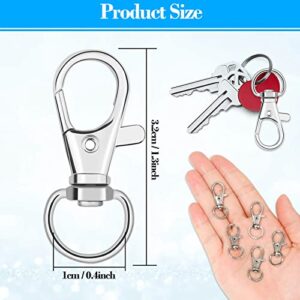 Keychain Hook Clip, 50Pcs Swivel Snap Hook Lobster Claw Clasp Small Metal Swivel Key Chain Clip Hook Keychain Hardware for Keychain Making, DIY Crafts, Lanyard Making, Pet Collar