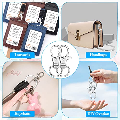 Keychain Hook Clip, 50Pcs Swivel Snap Hook Lobster Claw Clasp Small Metal Swivel Key Chain Clip Hook Keychain Hardware for Keychain Making, DIY Crafts, Lanyard Making, Pet Collar