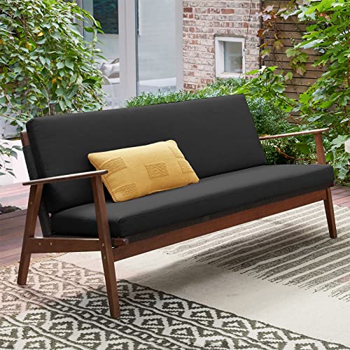 idee-home Outdoor Bench Cushion 48 inch, Patio Bench Cushion Indoor, Patio Furniture Chair Cushion Bench Pad, Porch Swing Cushion with Ties, Bay Window Seat Sofa Garden Replacement Loveseat Cushion