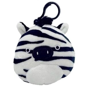 squishmallows official kellytoy 3.5 inch clip on bag keychain backpack clips squishy soft plush toy animal (freddie zebra)