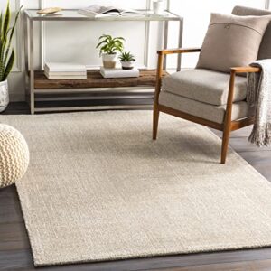 mark&day area rugs, 8x10 giles solid and border ivory area rug beige cream carpet for living room, bedroom or kitchen (8' x 10')