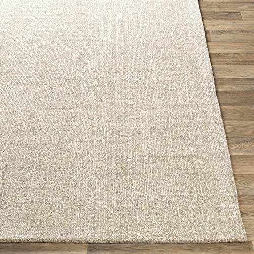 Mark&Day Area Rugs, 8x10 Giles Solid and Border Ivory Area Rug Beige Cream Carpet for Living Room, Bedroom or Kitchen (8' x 10')