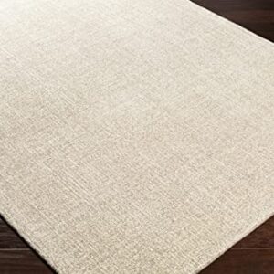 Mark&Day Area Rugs, 8x10 Giles Solid and Border Ivory Area Rug Beige Cream Carpet for Living Room, Bedroom or Kitchen (8' x 10')