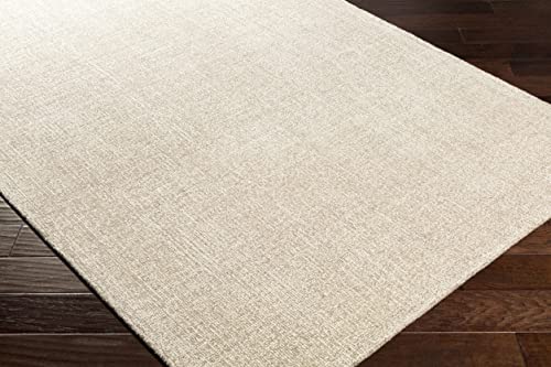 Mark&Day Area Rugs, 8x10 Giles Solid and Border Ivory Area Rug Beige Cream Carpet for Living Room, Bedroom or Kitchen (8' x 10')