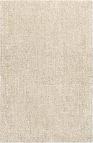 Mark&Day Area Rugs, 8x10 Giles Solid and Border Ivory Area Rug Beige Cream Carpet for Living Room, Bedroom or Kitchen (8' x 10')