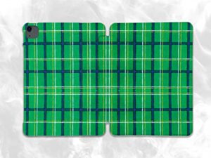 cute green buffalo plaid case compatible with ipad mini air pro 7.9 8.3 9.7 10.2 10.9 11 12.9 inch pattern cover new 2022 2021 trifold stand 3 4 5 6 7 8 9 generation 231 (9.7" 5/6 gen)