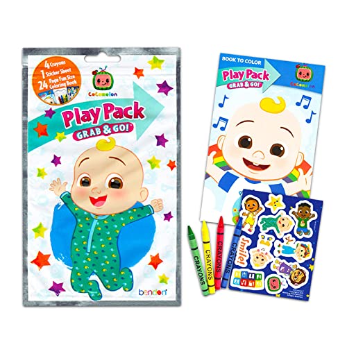 CoComelon Birthday Party Favors and Supplies Bundle for Kids ~ Bundle with 12 CoComelon Activity Play Packs for Boys, Girls with Mini Coloring Books, Loot Bags, and More