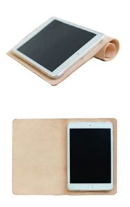 leather ipad mini 6 case, ipad air 4th 10.9 case, ipad 10.2 case, ipad pro 10.5 case, ipad cover, ipad mini 4 case - 602 - natural tan