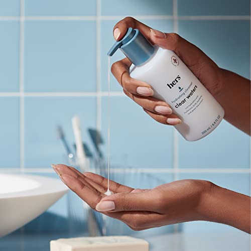 hers Clear Waters Hydrating Cleanser - Squalane Cleanser Face Wash Made for All Skin Types - Supports Skins Natural pH - Contains Hyaluronic Acid, Squalane, and Green Tea Extract - 6.8 fl Oz